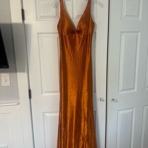 Burnt Orange Sparkle Formal/ Prom Dress